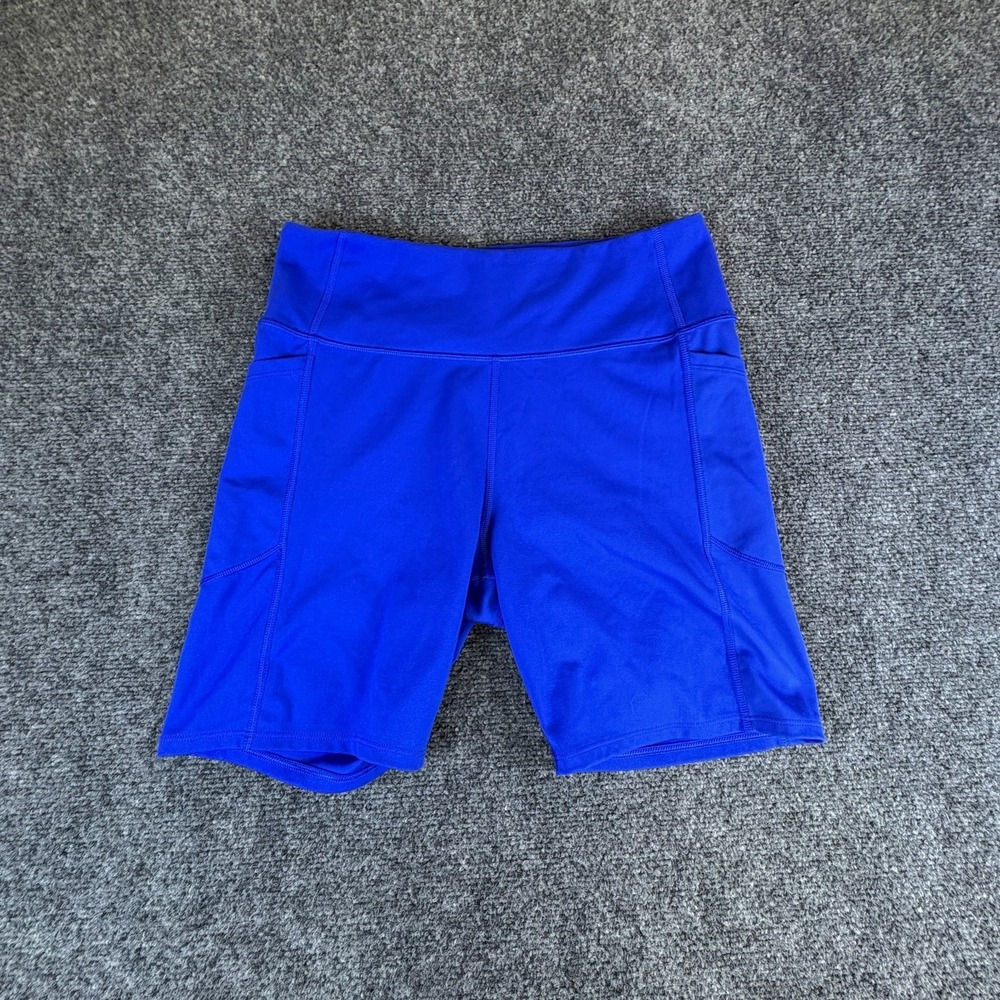 Victoria's Secret Biker Shorts Womens 28x6.5 Blue Pockets High Waisted Yoga